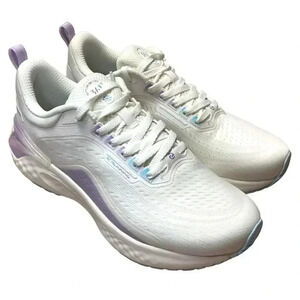 361 Degree Exhale Running Shoes Womens 8.0 White Purple SlipFix Vegan Mesh NEW